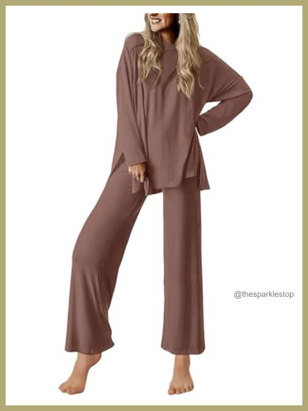 Ekouaer Women's 2 Piece Lounge Set Long Sleeve Pajama Set with Pockets